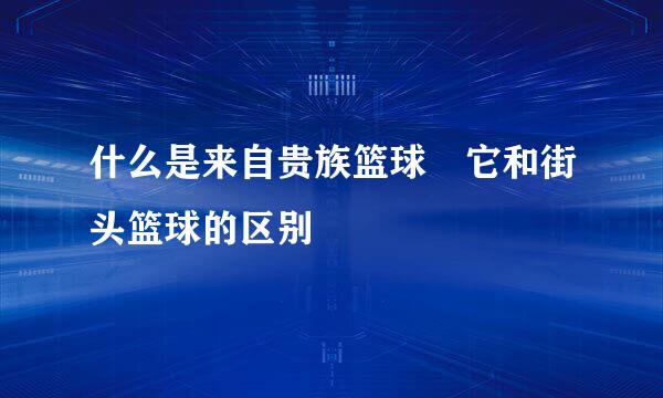 什么是来自贵族篮球 它和街头篮球的区别