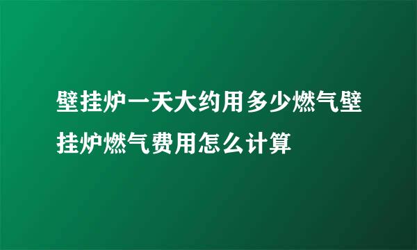 壁挂炉一天大约用多少燃气壁挂炉燃气费用怎么计算