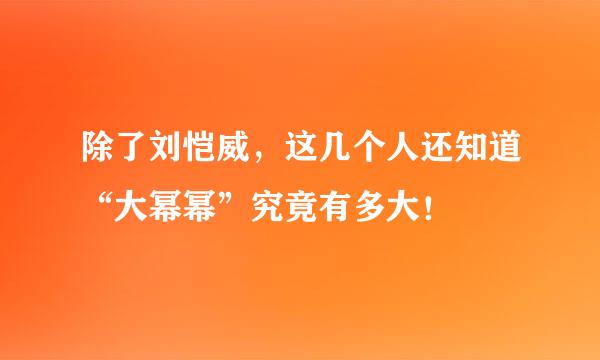 除了刘恺威，这几个人还知道“大幂幂”究竟有多大！