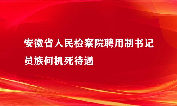 安徽省人民检察院聘用制书记员族何机死待遇