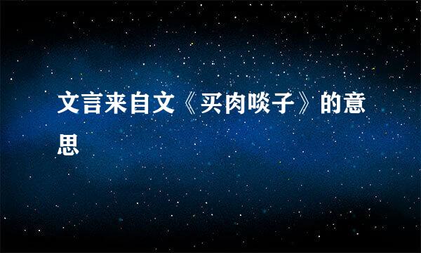 文言来自文《买肉啖子》的意思