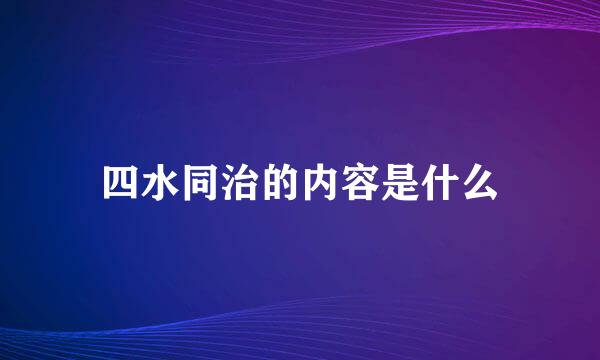 四水同治的内容是什么