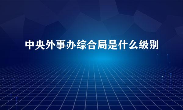 中央外事办综合局是什么级别