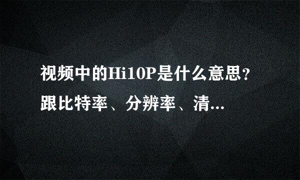 视频中的Hi10P是什么意思？跟比特率、分辨率、清晰度等等有什么关系？