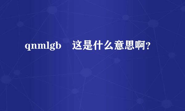 qnmlgb 这是什么意思啊？