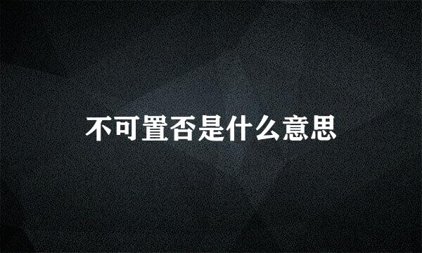 不可置否是什么意思