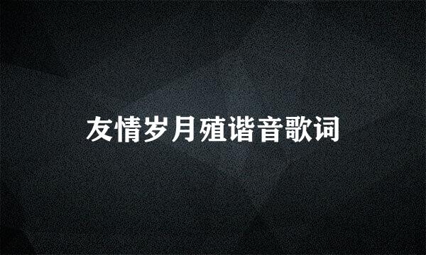 友情岁月殖谐音歌词