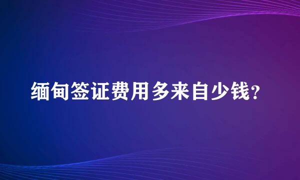 缅甸签证费用多来自少钱？