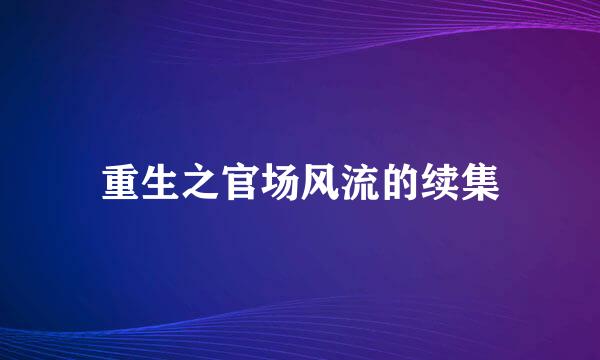 重生之官场风流的续集