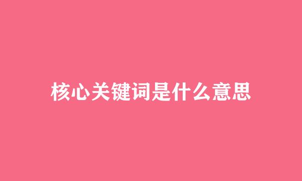 核心关键词是什么意思