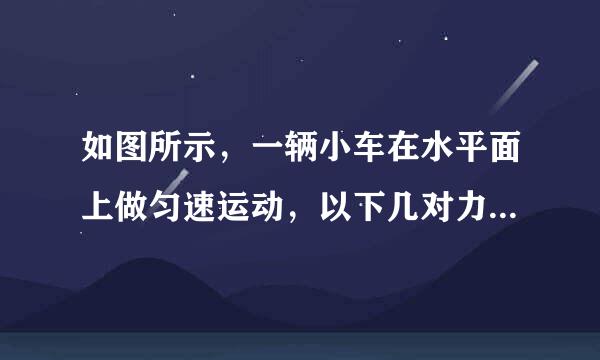 如图所示，一辆小车在水平面上做匀速运动，以下几对力中属于相互作用力的是（ ）