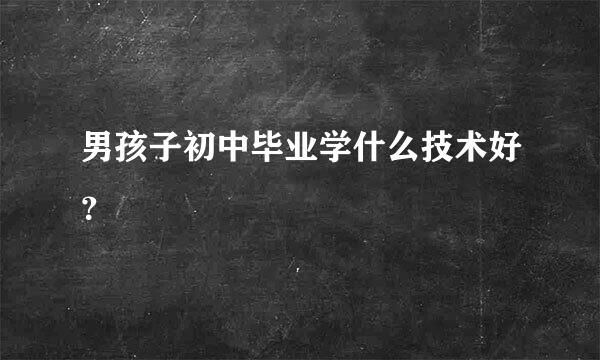 男孩子初中毕业学什么技术好？