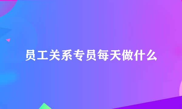 员工关系专员每天做什么