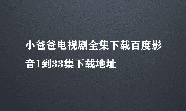 小爸爸电视剧全集下载百度影音1到33集下载地址