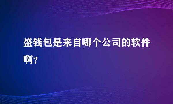 盛钱包是来自哪个公司的软件啊？