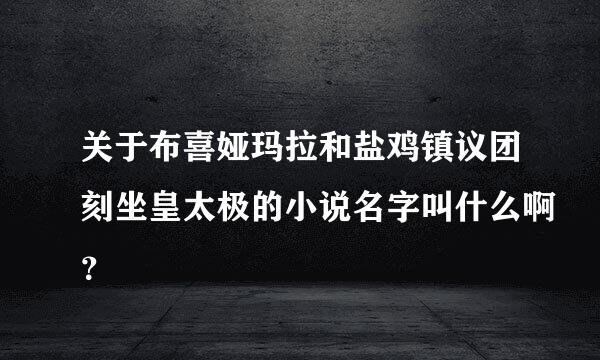 关于布喜娅玛拉和盐鸡镇议团刻坐皇太极的小说名字叫什么啊？