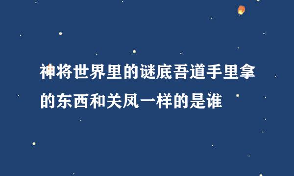 神将世界里的谜底吾道手里拿的东西和关凤一样的是谁