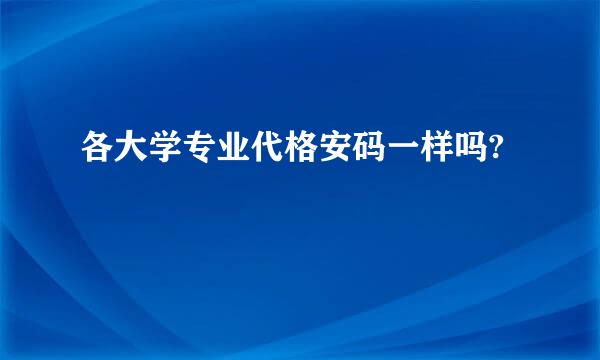 各大学专业代格安码一样吗?