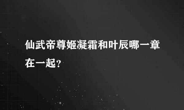 仙武帝尊姬凝霜和叶辰哪一章在一起？