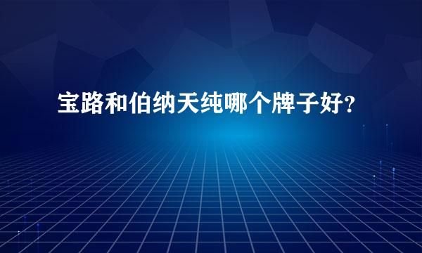 宝路和伯纳天纯哪个牌子好？