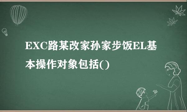 EXC路某改家孙家步饭EL基本操作对象包括()