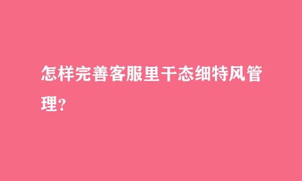 怎样完善客服里干态细特风管理？