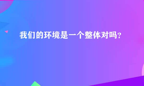 我们的环境是一个整体对吗？