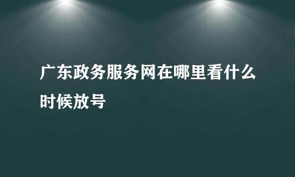 广东政务服务网在哪里看什么时候放号