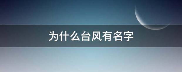 为什么台风有名字