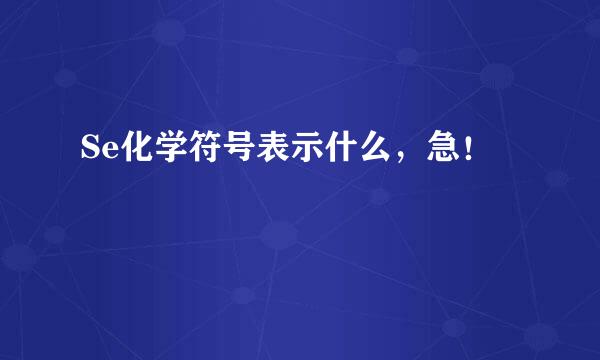 Se化学符号表示什么，急！