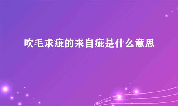 吹毛求疵的来自疵是什么意思