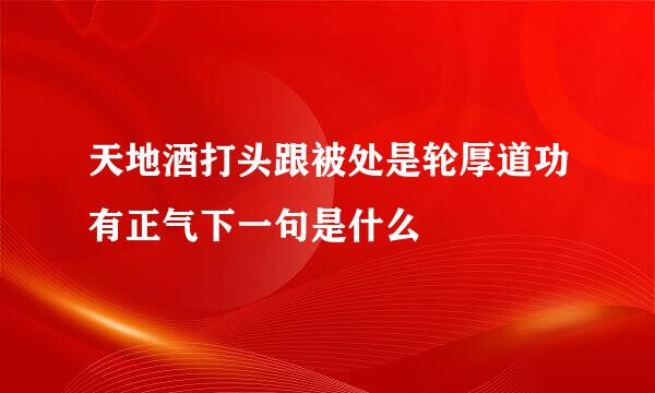 天地酒打头跟被处是轮厚道功有正气下一句是什么