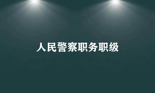 人民警察职务职级