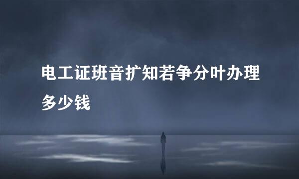 电工证班音扩知若争分叶办理多少钱