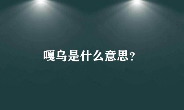 嘎乌是什么意思？