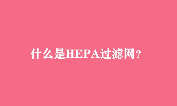 什么是HEPA过滤网？