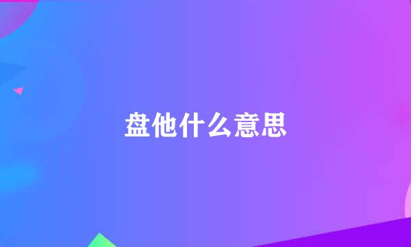 盘他什么意思