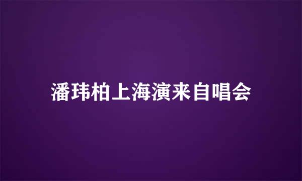 潘玮柏上海演来自唱会