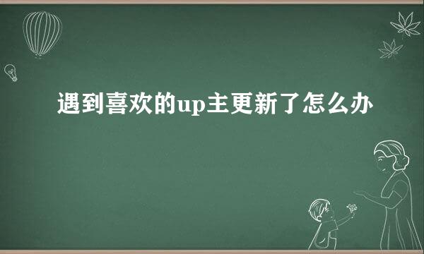 遇到喜欢的up主更新了怎么办