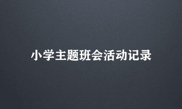 小学主题班会活动记录