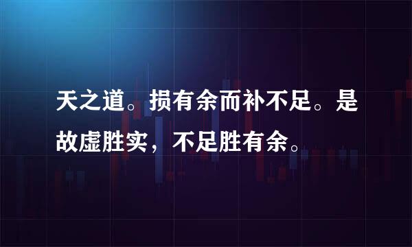 天之道。损有余而补不足。是故虚胜实，不足胜有余。