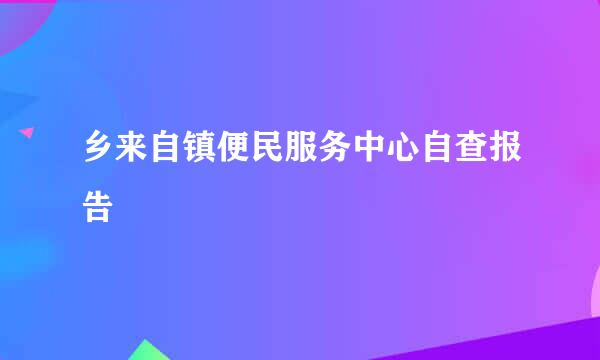 乡来自镇便民服务中心自查报告