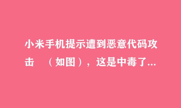 小米手机提示遭到恶意代码攻击 （如图），这是中毒了，还是本身就是病毒啊！求高人指点，急急，万分感激