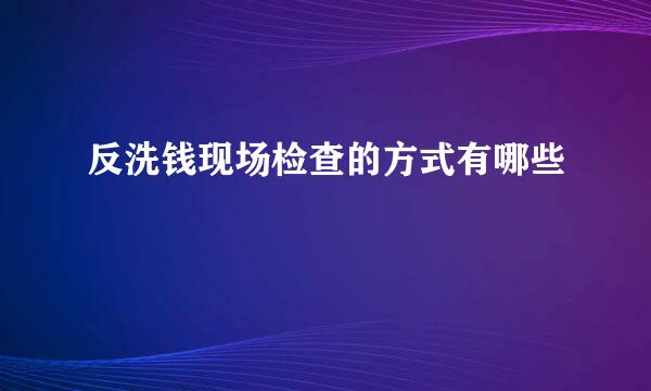 反洗钱现场检查的方式有哪些