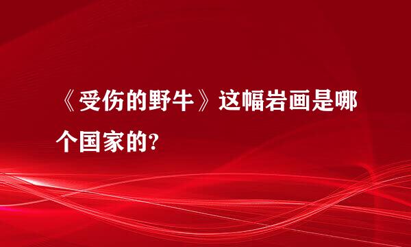 《受伤的野牛》这幅岩画是哪个国家的?