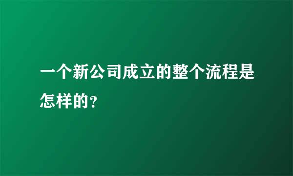 一个新公司成立的整个流程是怎样的？