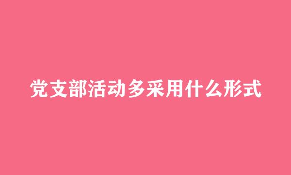 党支部活动多采用什么形式