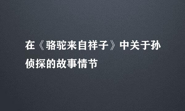 在《骆驼来自祥子》中关于孙侦探的故事情节