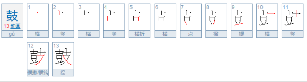 鼓的偏旁部首是什么？