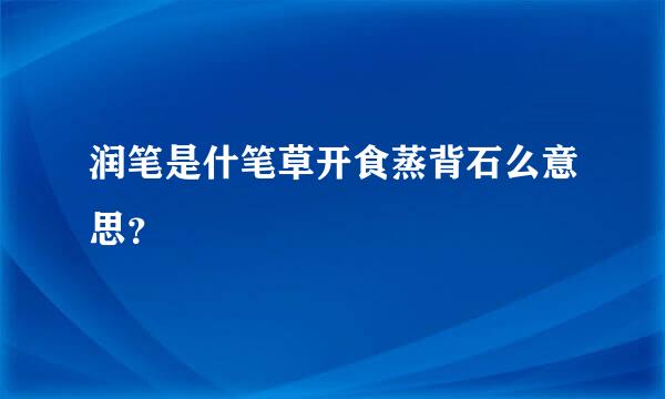 润笔是什笔草开食蒸背石么意思？